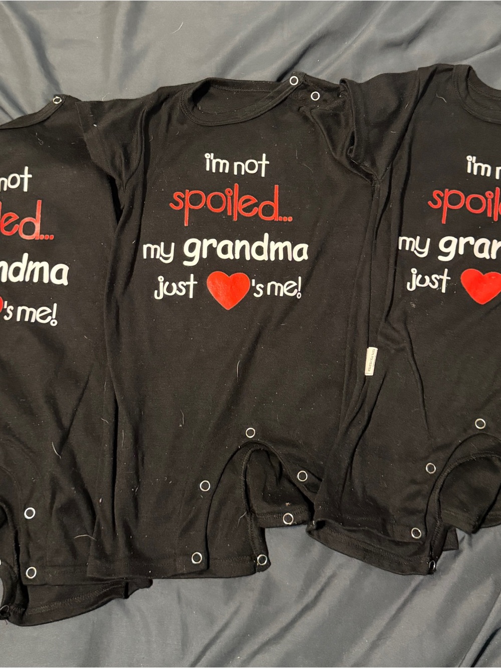 Black Baby Bodysuit - "I'm Not Spoiled... My Grandma Just Loves Me!"